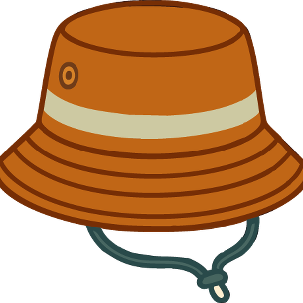 brown fishing hat with tan band