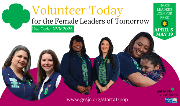 Free membership for troop leaders April 5-May 5!