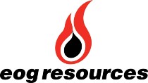 Logo that says eog resources with red and black flame above wording